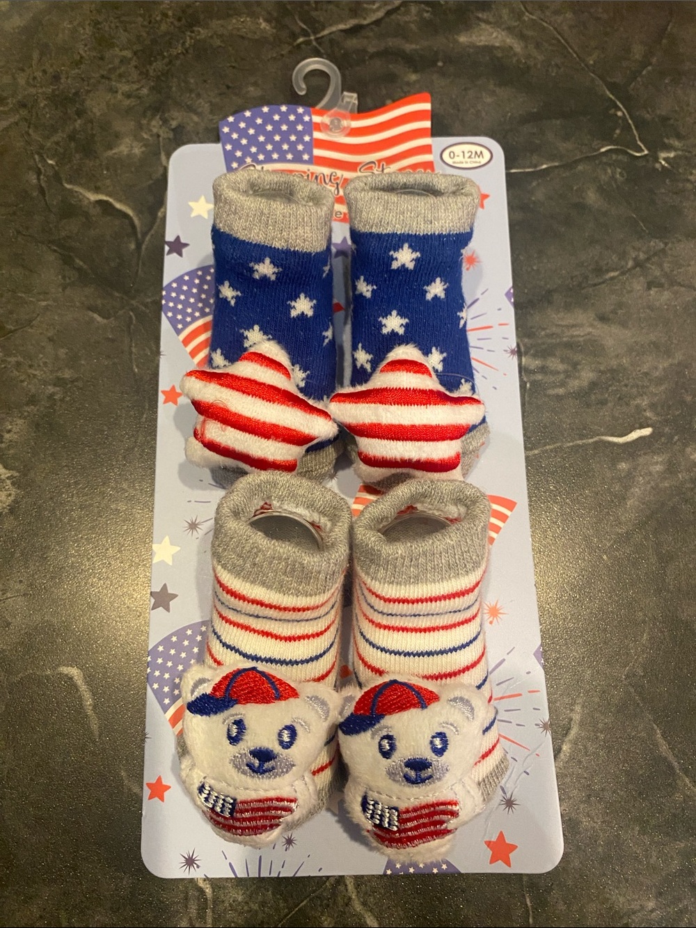 Stepping Stones 2 Pair USA 🇺🇸 Rattle Sock Set